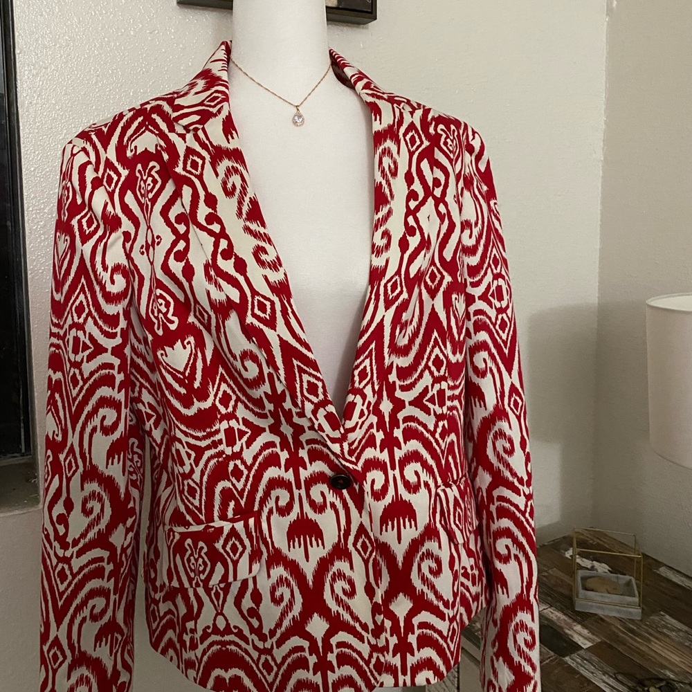 Jones New York | Red And White Blazer | New